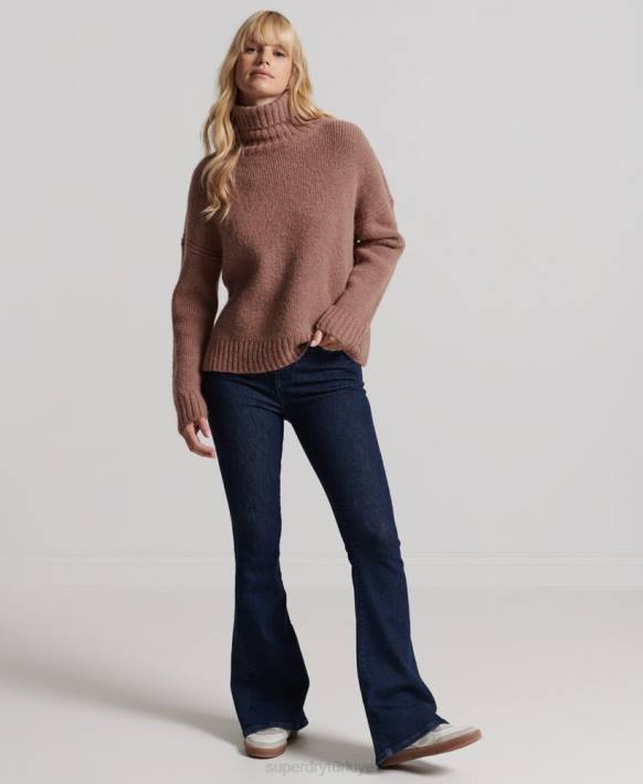 kadınlar Superdry bronzlaşmak studios kalın yuvarlak yakalı kazak NNTB4005