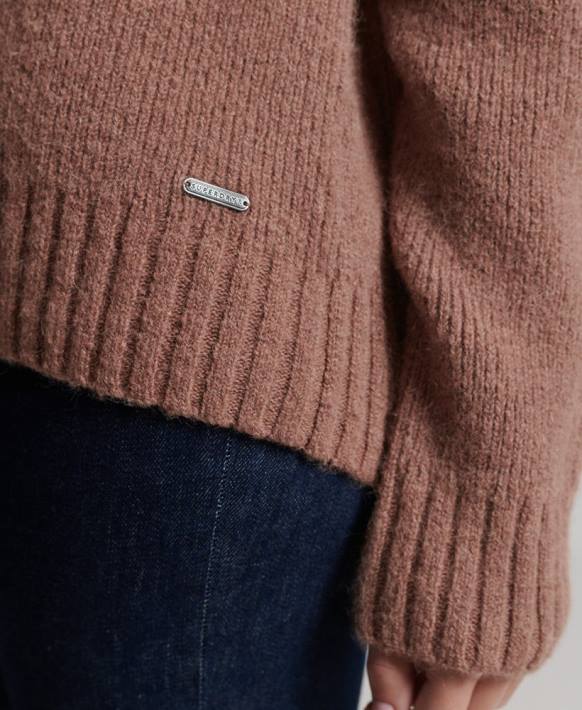 kadınlar Superdry bronzlaşmak studios kalın yuvarlak yakalı kazak NNTB4005