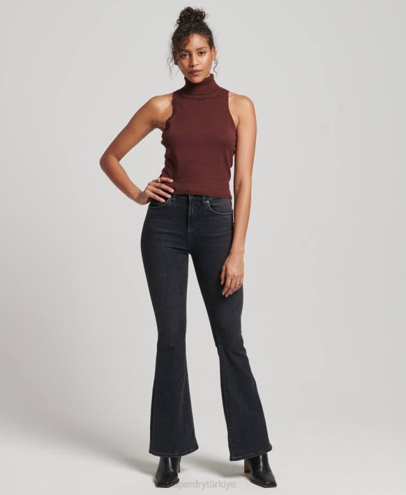 kadınlar Superdry kahverengi stüdyo merinos yuvarlak yakalı yelek NNTB4031