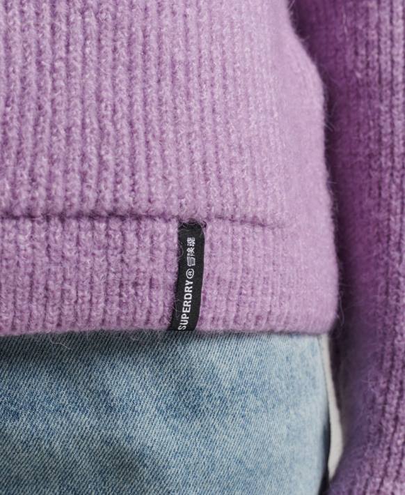 kadınlar Superdry mor temel süper yumuşak hırka NNTB3968