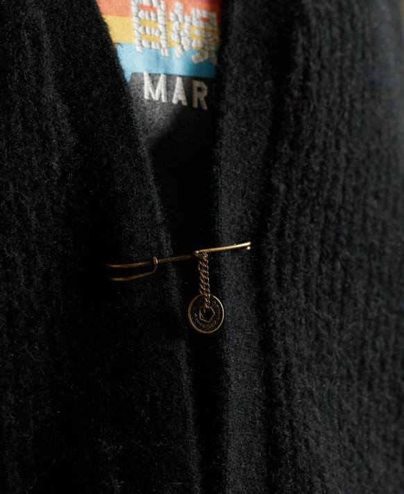 kadınlar Superdry siyah alpaka karışımı hırka NNTB6600