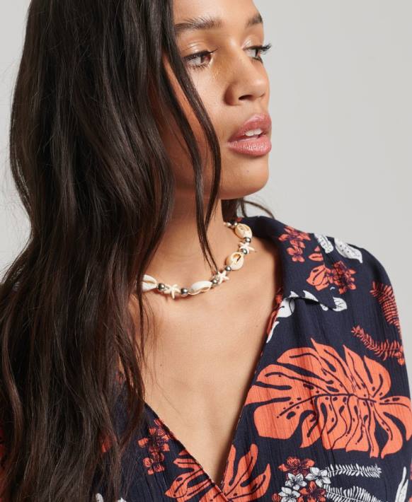 kadınlar Superdry Donanma eski plaj tulumu NNTB4098