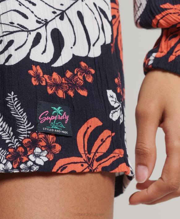 kadınlar Superdry Donanma eski plaj tulumu NNTB4098