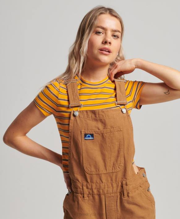 kadınlar Superdry kahverengi eski marangoz tulumları NNTB4094