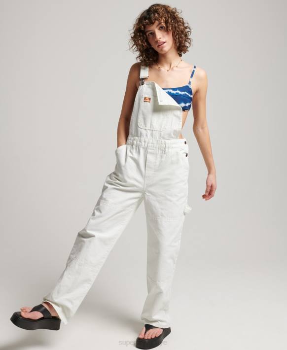 kadınlar Superdry krem eski marangoz tulumları NNTB4096