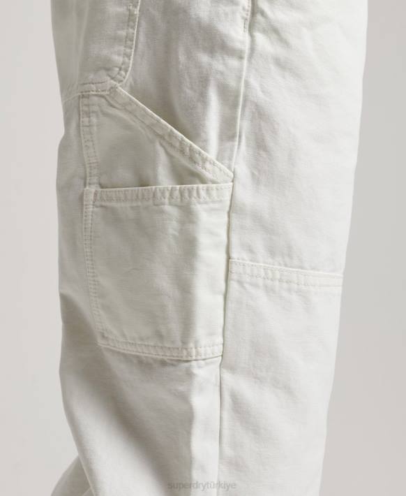 kadınlar Superdry krem eski marangoz tulumları NNTB4096