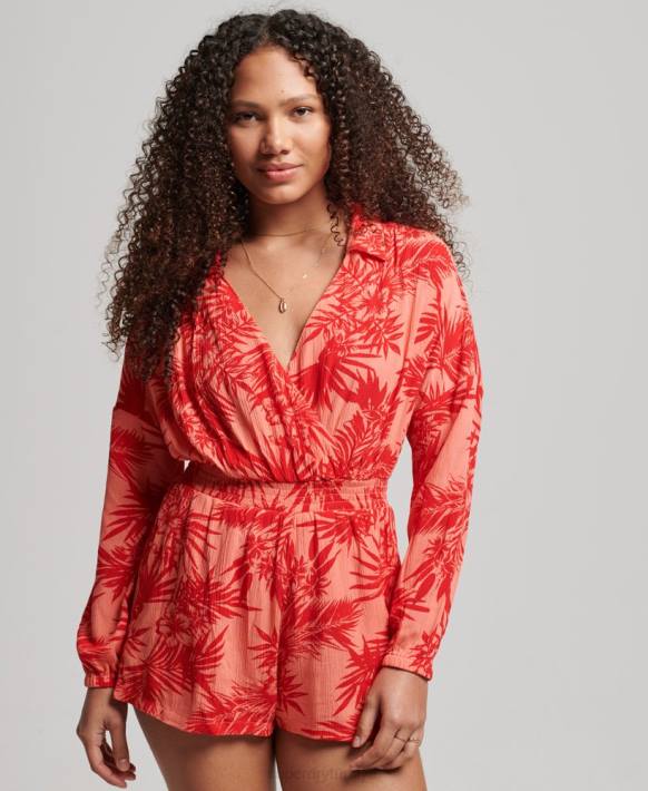 kadınlar Superdry mercan eski plaj tulumu NNTB4097