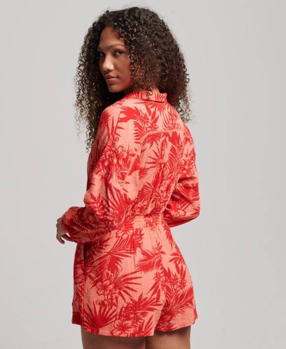 kadınlar Superdry mercan eski plaj tulumu NNTB4097