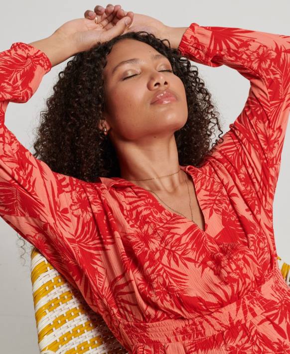 kadınlar Superdry mercan eski plaj tulumu NNTB4097