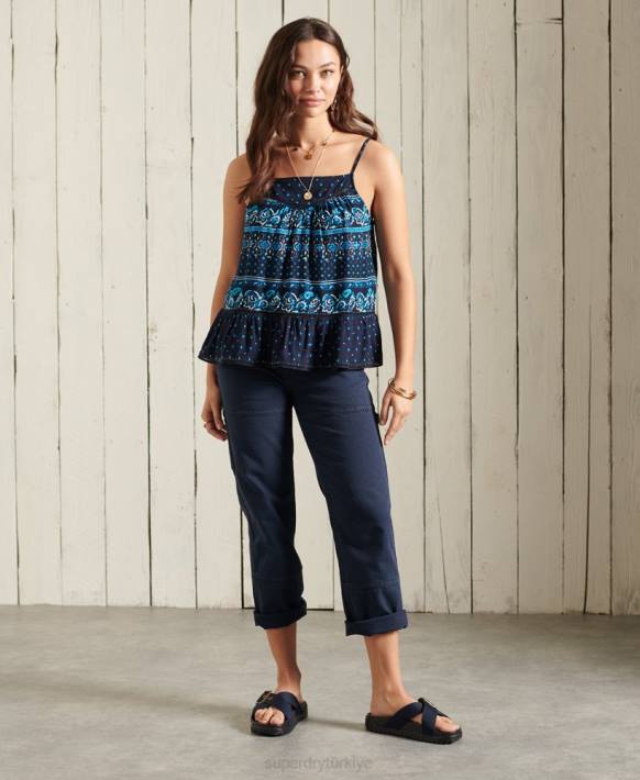 kadınlar Superdry Donanma ameera cami üst NNTB6734