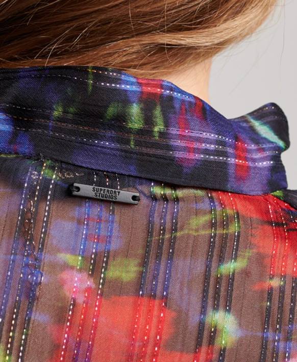 kadınlar Superdry Donanma stüdyo şifon üst NNTB3029