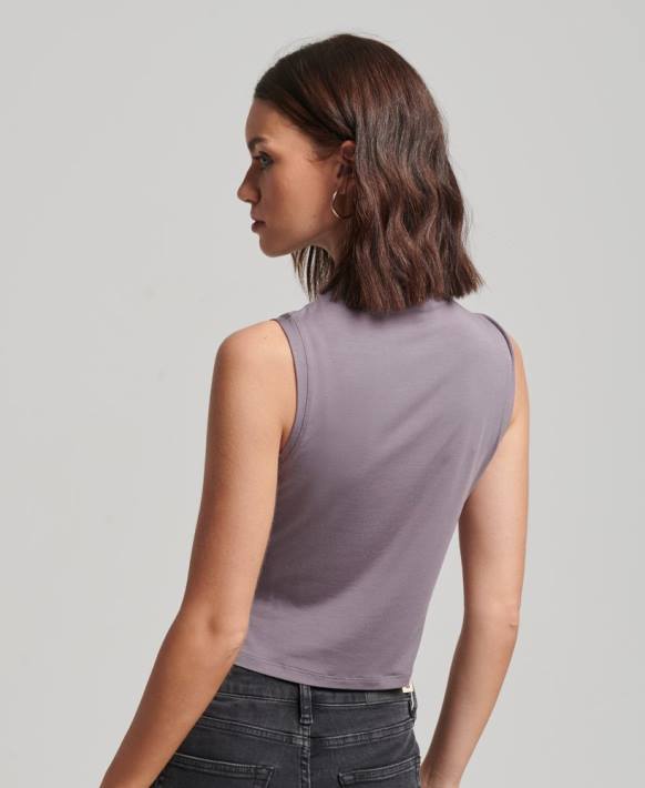 kadınlar Superdry gri dantelli jarse üst NNTB2903