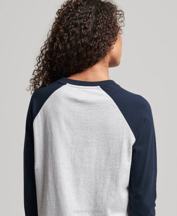 kadınlar Superdry gri organik pamuk eski logo beyzbol top NNTB2899