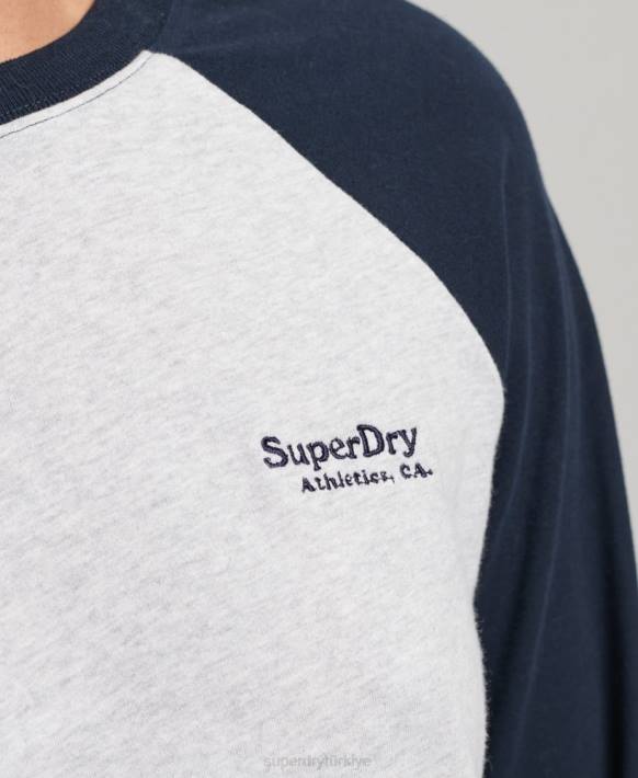 kadınlar Superdry gri organik pamuk eski logo beyzbol top NNTB2899