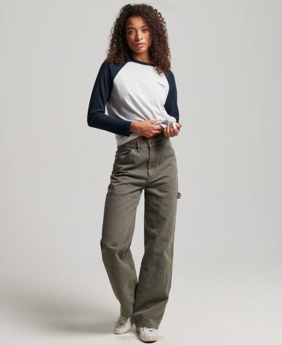 kadınlar Superdry gri organik pamuk eski logo beyzbol top NNTB2899