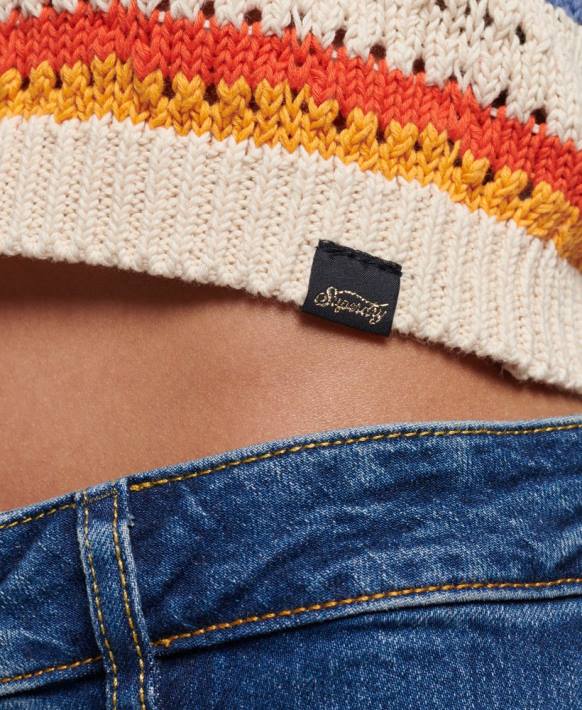 kadınlar Superdry kahverengi tığ halter üst NNTB2876