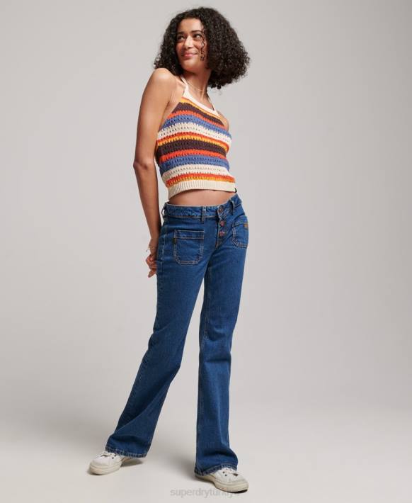 kadınlar Superdry kahverengi tığ halter üst NNTB2876