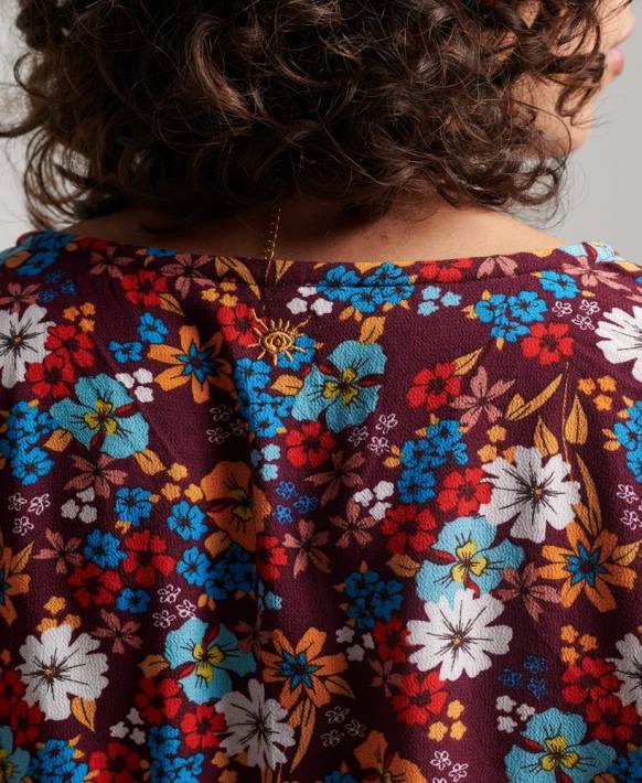 kadınlar Superdry kahverengi vintage kravat önü üst NNTB2956