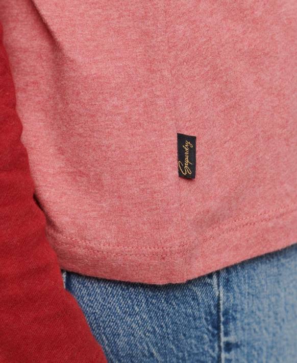 kadınlar Superdry pembe organik pamuk eski logo beyzbol top NNTB2905