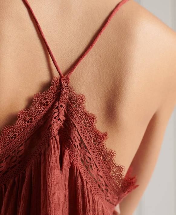 kadınlar Superdry turuncu alana cami üst NNTB3044