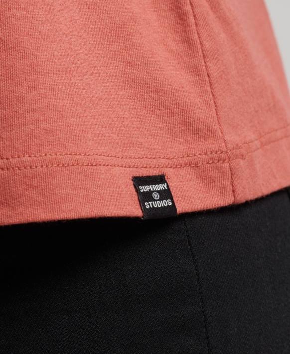 kadınlar Superdry turuncu organik pamuklu dantel karışımlı atlet NNTB3023