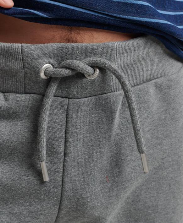 erkekler Superdry gri organik pamuklu eski logo jarse şort NNTB330